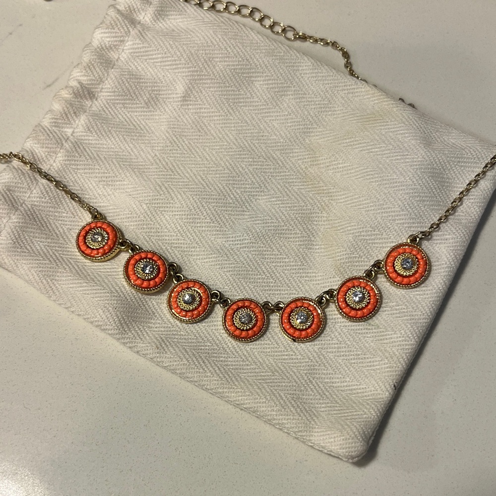 Elegant Orange and Gold Necklace